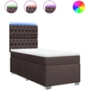 Image de vidaXL Lit boxspring avec matelas brun foncé 90x200 cm Tissu