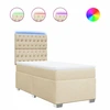 Image de vidaXL Lit boxspring avec matelas Crème 90x200 cm Tissu