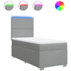 Image de vidaXL Lit boxspring avec matelas gris clair 100x200 cm Tissu