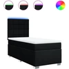 Image de vidaXL Lit boxspring avec matelas noir 100x200 cm tissu