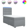Image de vidaXL Lit boxspring avec matelas gris clair 100x200 cm Tissu