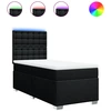 Image de vidaXL Lit boxspring avec matelas noir 100x200 cm tissu