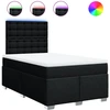 Image de vidaXL Lit boxspring avec matelas noir 120x190 cm Tissu