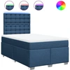 Image de vidaXL Lit boxspring avec matelas bleu 120x190 cm Tissu