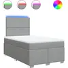 Image de vidaXL Lit boxspring avec matelas gris clair 120x200 cm Tissu