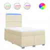 Image de vidaXL Lit Boxspring avec matelas Crème 120x200 cm Tissu