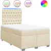 Image de vidaXL Lit Boxspring avec matelas Crème 120x200 cm Tissu
