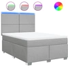 Image de vidaXL Lit boxspring avec matelas gris clair 140x190 cm Tissu