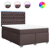 Image de vidaXL Lit boxspring avec matelas brun foncé 140x190 cm Tissu
