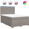 Image de vidaXL Lit boxspring avec matelas Taupe 140x190 cm Tissu