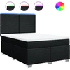 Image de vidaXL Lit boxspring avec matelas noir 140x200 cm Tissu