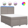 Image de vidaXL Lit boxspring avec matelas Taupe 140x200 cm Tissu