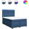 Image de vidaXL Lit boxspring avec matelas bleu 140x200 cm Tissu