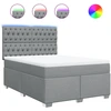 Image de vidaXL Lit boxspring avec matelas gris clair 140x200 cm Tissu