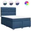 Image de vidaXL Lit boxspring avec matelas bleu 140x200 cm Tissu