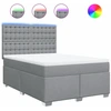 Image de vidaXL Lit boxspring avec matelas gris clair 140x200 cm Tissu
