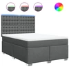 Image de vidaXL Lit boxspring avec matelas gris foncé 140x200 cm Tissu