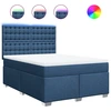 Image de vidaXL Lit boxspring avec matelas bleu 140x200 cm Tissu