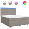 Image de vidaXL Lit boxspring avec matelas Taupe 180x200 cm Tissu