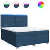 Image de vidaXL Lit boxspring avec matelas bleu 180x200 cm Tissu