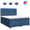 Image de vidaXL Lit boxspring avec matelas bleu 180x200 cm Tissu
