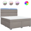 Image de vidaXL Lit boxspring avec matelas Taupe 180x200 cm Tissu