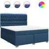 Image de vidaXL Lit boxspring avec matelas bleu 180x200 cm Tissu