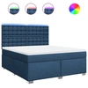 Image de vidaXL Lit boxspring avec matelas bleu 180x200 cm Tissu