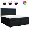 Image de vidaXL Lit boxspring avec matelas noir 200x200 cm tissu