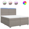 Image de vidaXL Lit boxspring avec matelas Taupe 200x200 cm Tissu