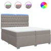 Image de vidaXL Lit boxspring avec matelas Taupe 200x200 cm Tissu