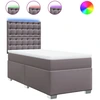 Image de vidaXL Lit boxspring avec matelas Gris 80x200 cm similicuir