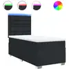 Image de vidaXL Lit boxspring avec matelas noir 90x200 cm similicuir