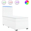 Image de vidaXL Lit boxspring avec matelas blanc 90x200 cm similicuir
