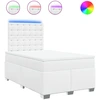 Image de vidaXL Lit boxspring avec matelas blanc 120x200 cm similicuir