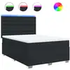 Image de vidaXL Lit boxspring avec matelas noir 140x190 cm similicuir