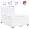 Image de vidaXL Lit boxspring avec matelas blanc 140x190 cm similicuir
