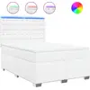 Image de vidaXL Lit boxspring avec matelas blanc 140x200 cm similicuir