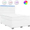 Image de vidaXL Lit boxspring avec matelas blanc 160x200 cm similicuir