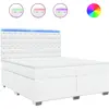 Image de vidaXL Lit boxspring avec matelas blanc 180x200 cm similicuir