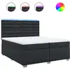 Image de vidaXL Lit boxspring avec matelas noir 200x200 cm similicuir