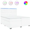 Image de vidaXL Lit boxspring avec matelas blanc 200x200 cm similicuir