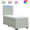 Image de vidaXL Lit boxspring avec matelas gris clair 90x190 cm velours