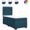 Image de vidaXL Lit boxspring avec matelas bleu 90x190 cm velours