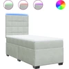Image de vidaXL Lit boxspring avec matelas gris clair 90x190 cm velours