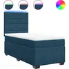 Image de vidaXL Lit boxspring avec matelas bleu 90x190 cm velours