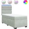 Image de vidaXL Lit boxspring avec matelas gris clair 90x190 cm velours
