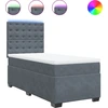 Image de vidaXL Lit boxspring avec matelas gris foncé 90x190 cm velours