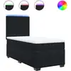 Image de vidaXL Lit boxspring avec matelas noir 90x200 cm velours
