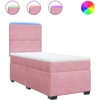 Image de vidaXL Lit boxspring avec matelas rose 90x200 cm velours